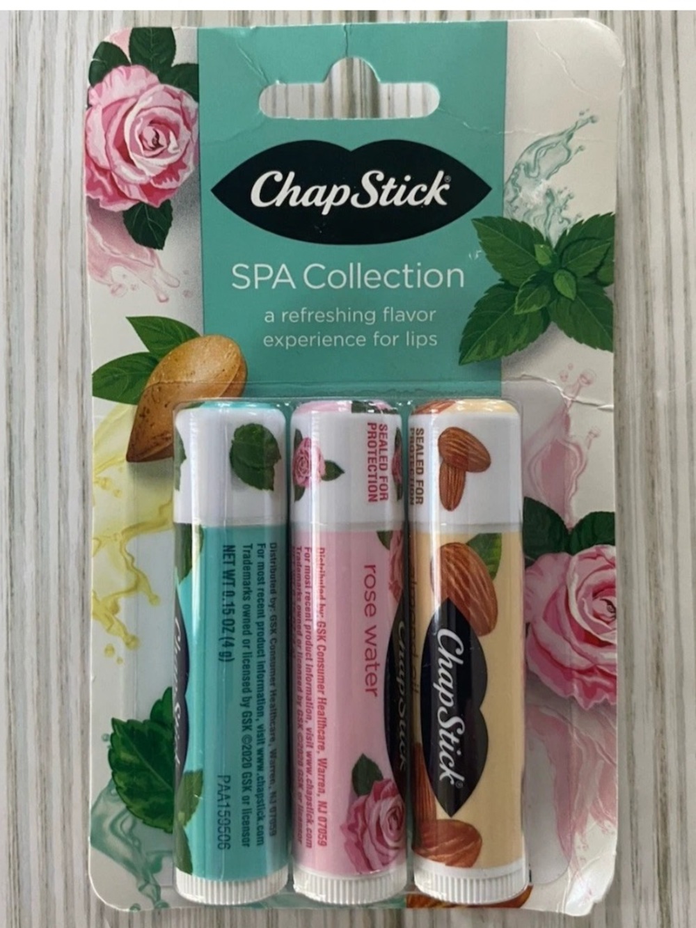 ChapStick Spa Collection ~Mint Tea, Rose Water, Almond Oil~